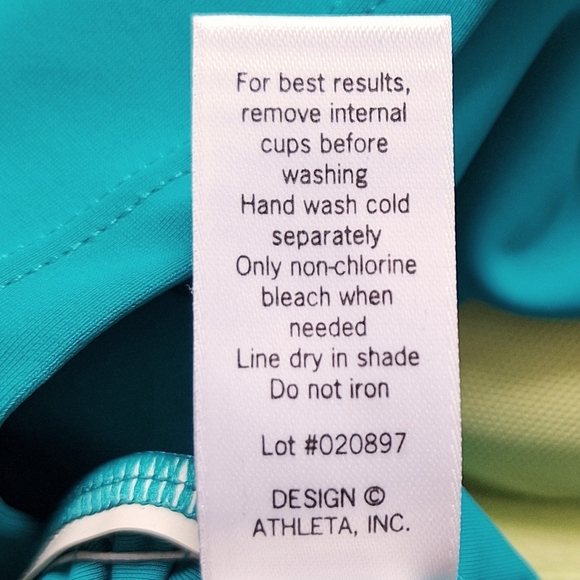 Athleta Sara Bra Cup Halter Tankini in Fiji Green, Sz. 40B/C TALL - Picture 6 of 8